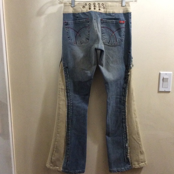 Blue One retro flare jeans with panel inserts - Picture 4 of 14